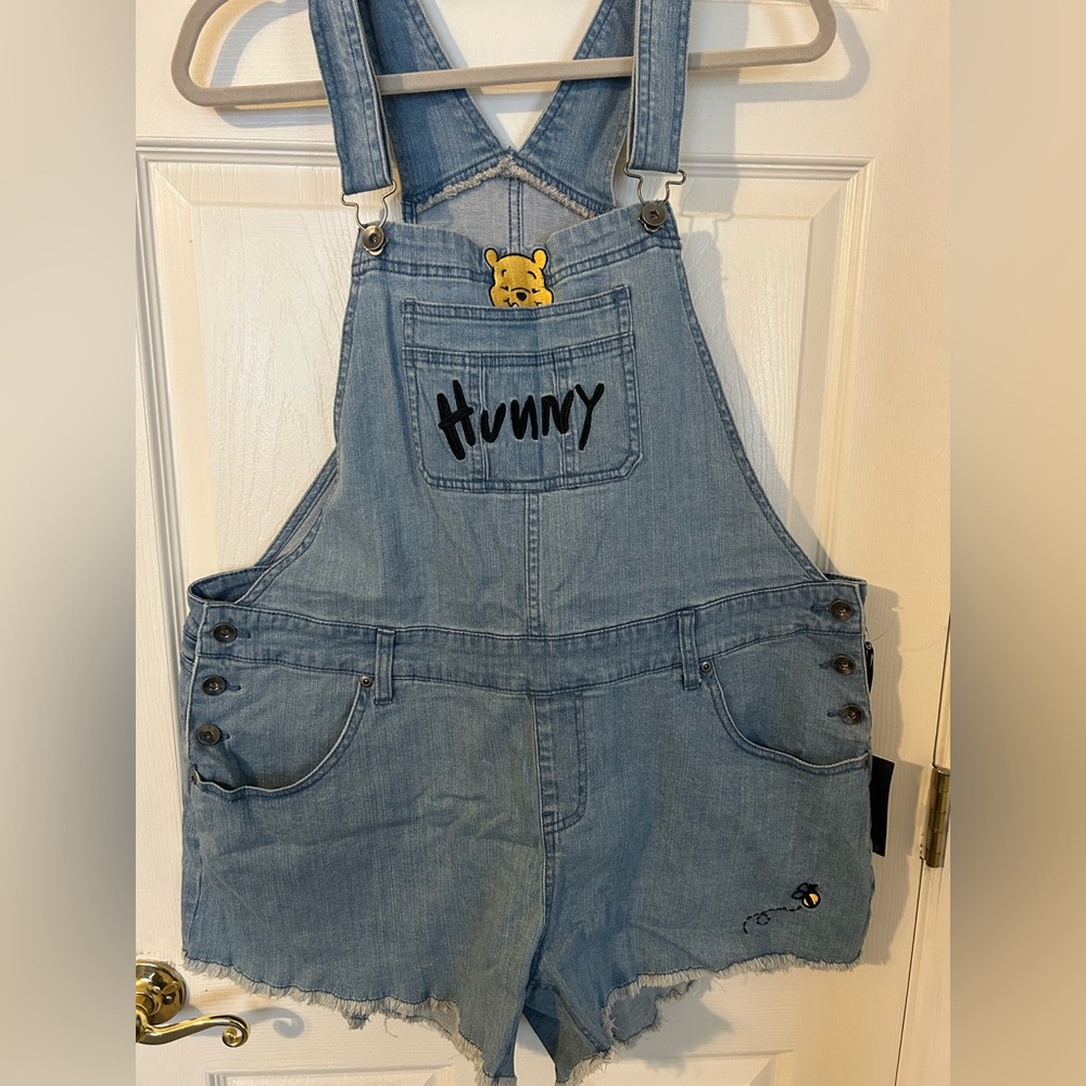 Disney Blue Denim Overalls with Bee Embroidery